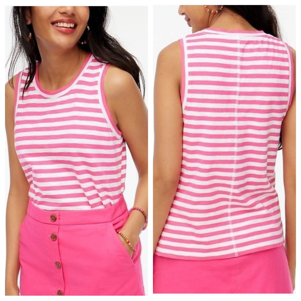 J. Crew Stripes Girlfriend Tank